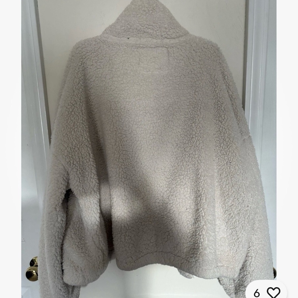 American Eagle This Feels Seriously Huggable Zip Sherpa Zip Up Women's Sz M - Picture 2 of 3